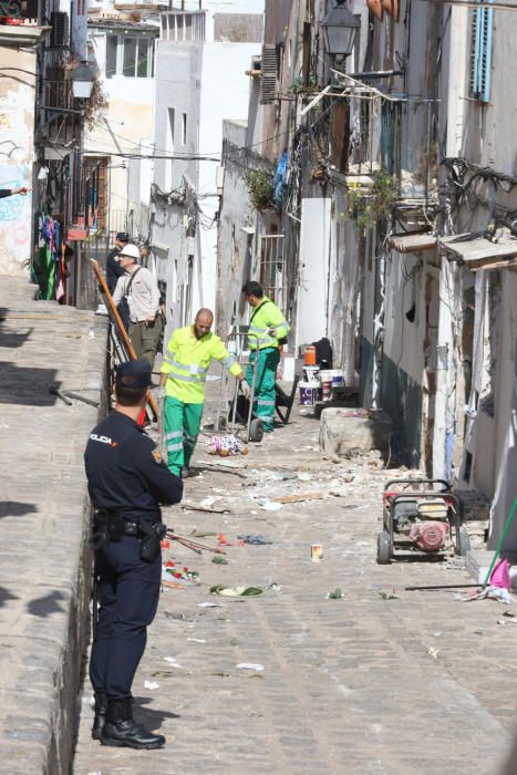 Operativo especial para el desalojo de sa Penya.