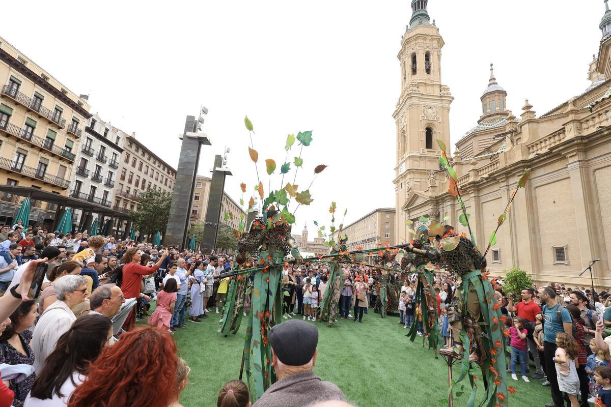 La plaza del Pilar, este sábado.