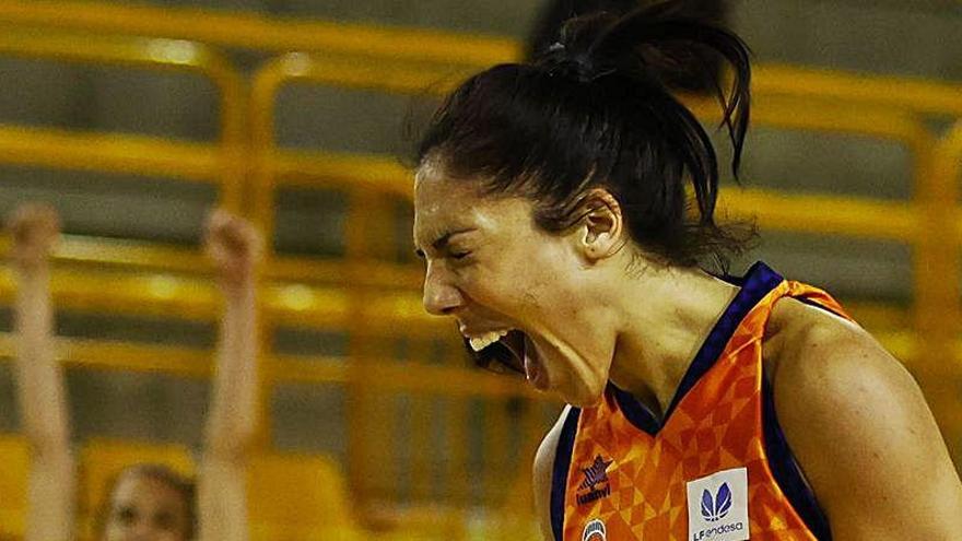 Cristina Ouviña, tras la victoria en el primer partido de la final