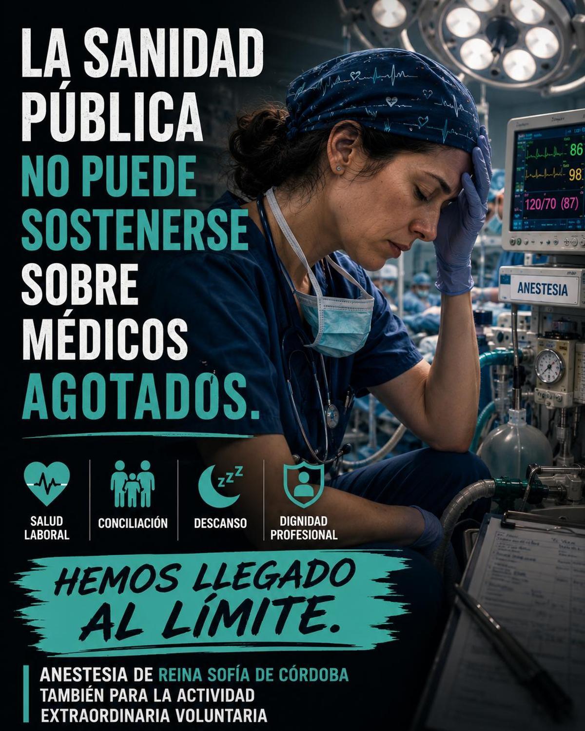 Cartel difundido por el Sindicato Médico.