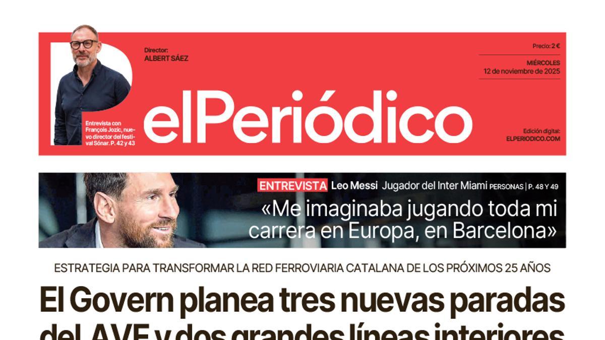 La portada de EL PERIÓDICO del 12 de noviembre de 2025