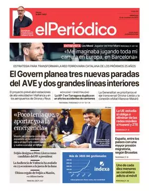 La portada de EL PERIÓDICO del 12 de noviembre de 2025
