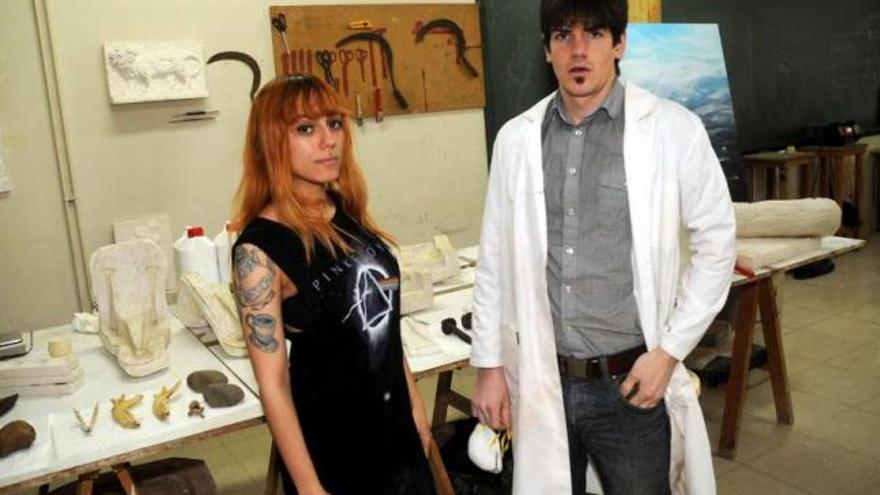 Arianna Francescutto y Diego Iglesias, representantes de los alumnos de Restauración. // Rafa Vázquez