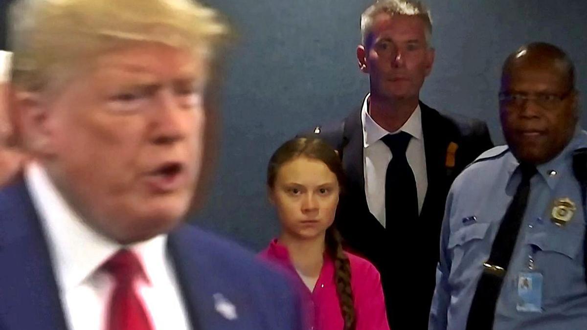 Donald Trump y Greta Thunberg, en la Cumbre del Clima. | Reuters