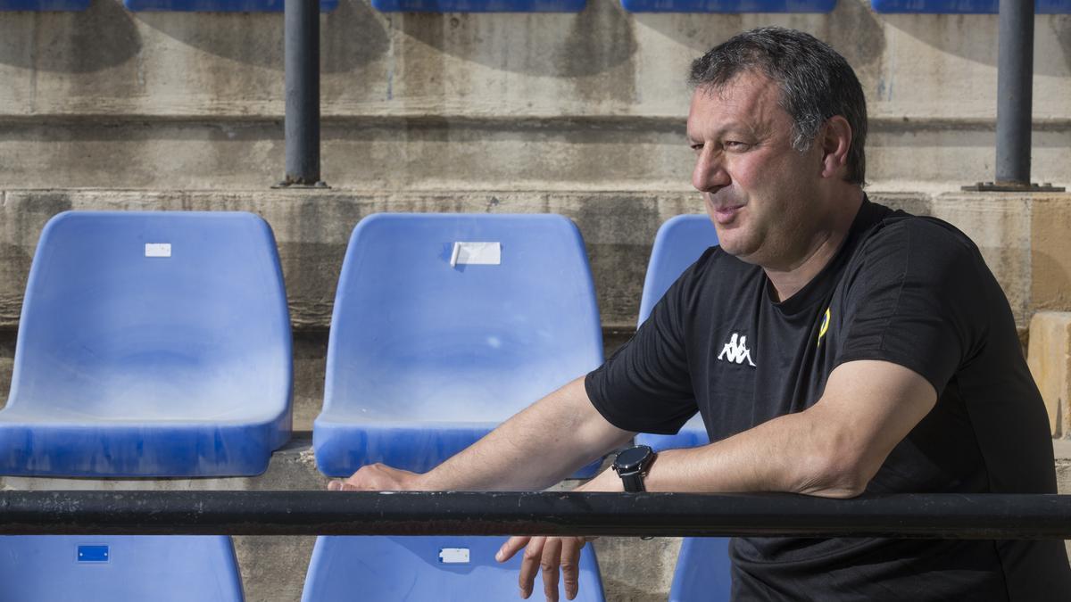 Manolo Díaz, entrenador del Hércules, este jueves en el Rico Pérez