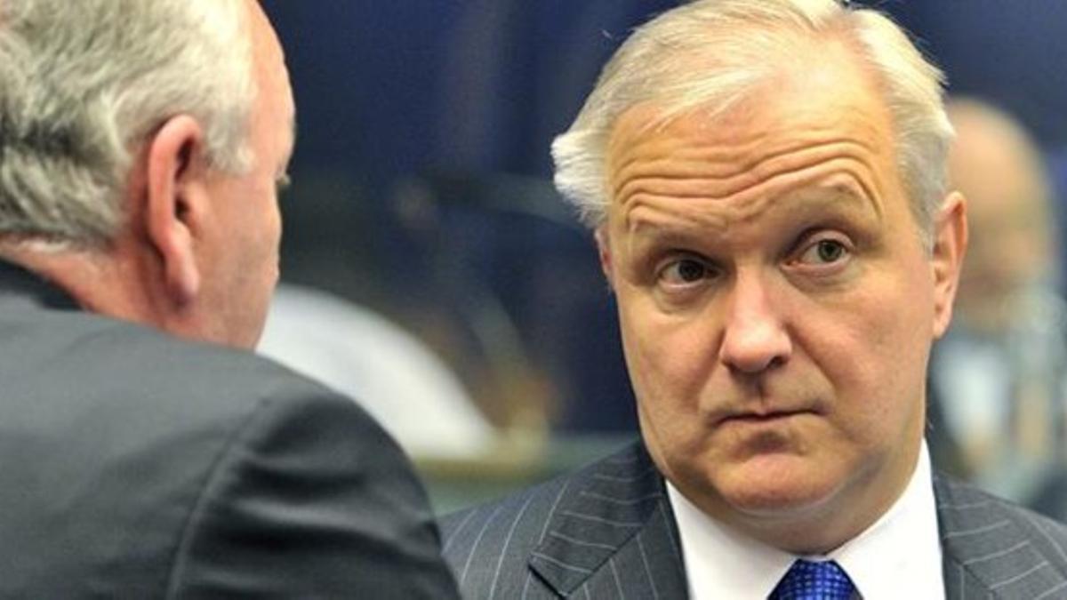 Olli Rehn, este lunes en Luxemburgo.