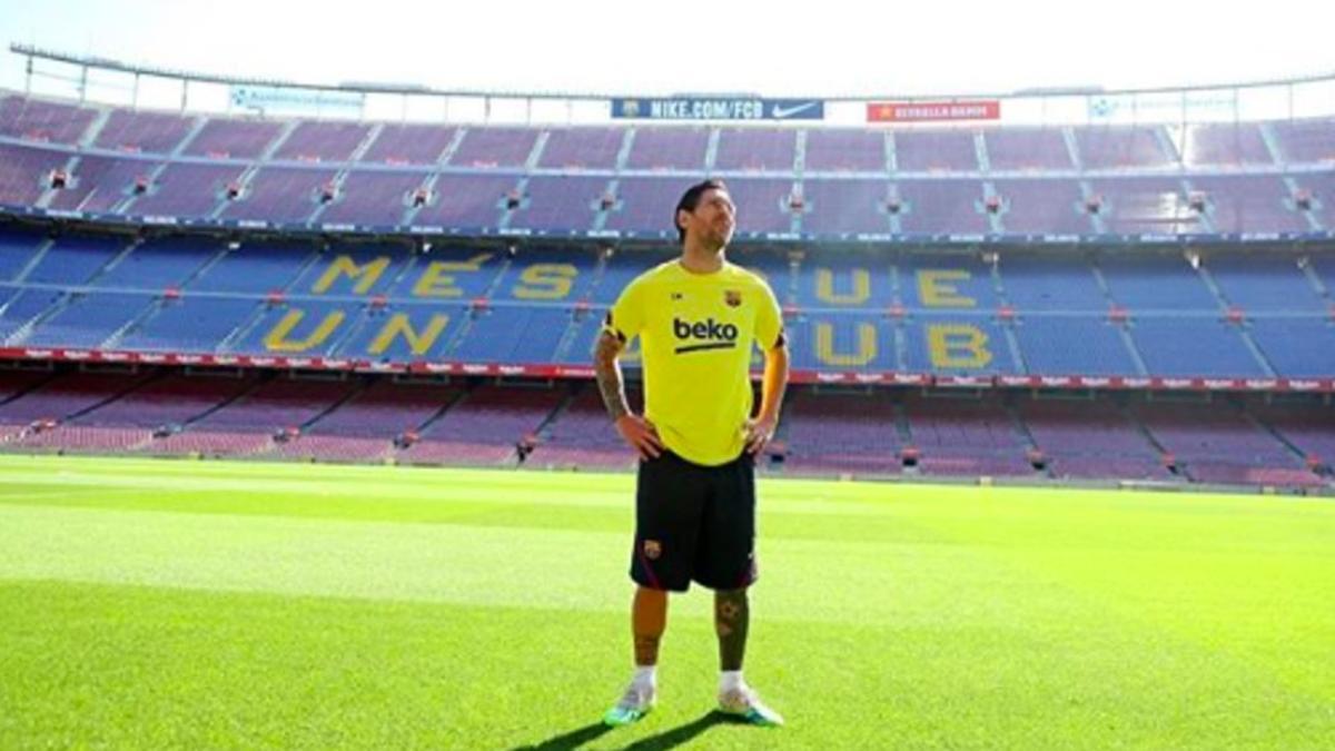 Messi, en el Camp Nou.
