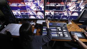 Grabación de un concierto en ’streaming’ de la OBC en el Auditori.