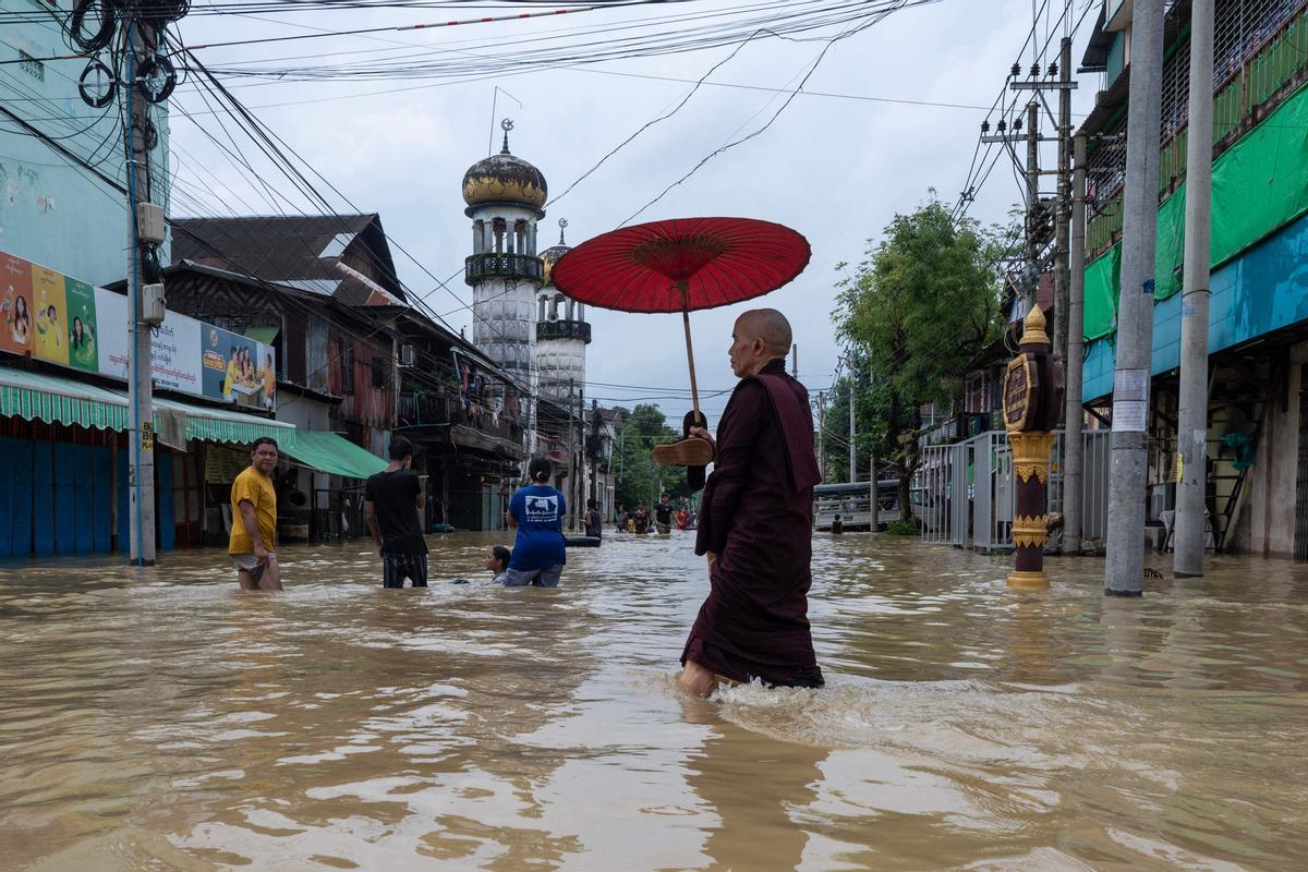 Miles de personas afectadas por inundaciones monzónicas en Myamar