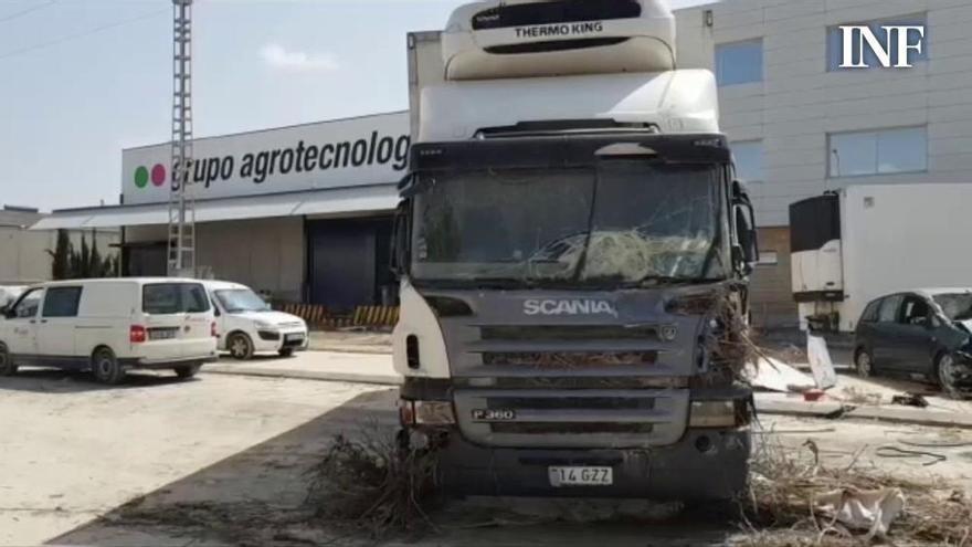 El polígono industrial Puente Alto de Orihuela, ha sufrido las peores consecuencias de la gota fría