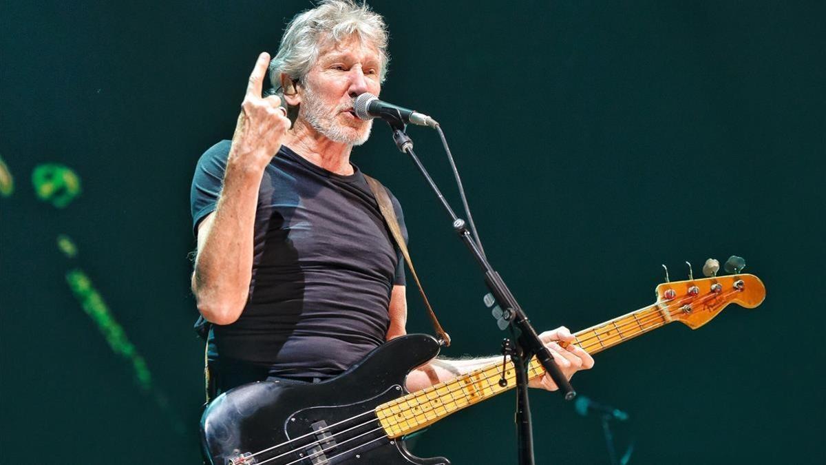 Roger Waters, en un momento de su actuación en el Palau Sant Jordi