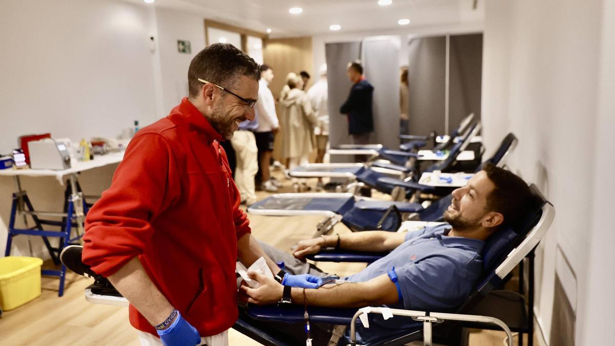 Donación de sangre, el pasado mes de mayo, en Gijón.