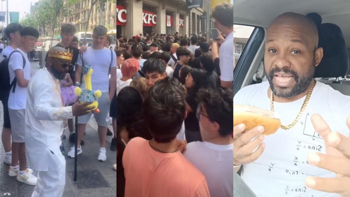 El influencer 'Don pollo' visita el centro de Barcelona