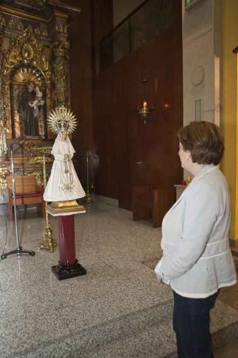 Retiran la imagen de la virgen del Carbayu del Ayuntamiento de Langreo y la colocan en la capilla del la residencia geriátrica Virgen del carbayu