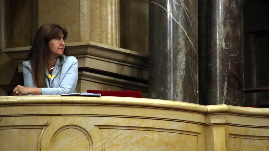 La presidenta suspesa del Parlament, Laura Borràs, durant una sessió de control al Govern