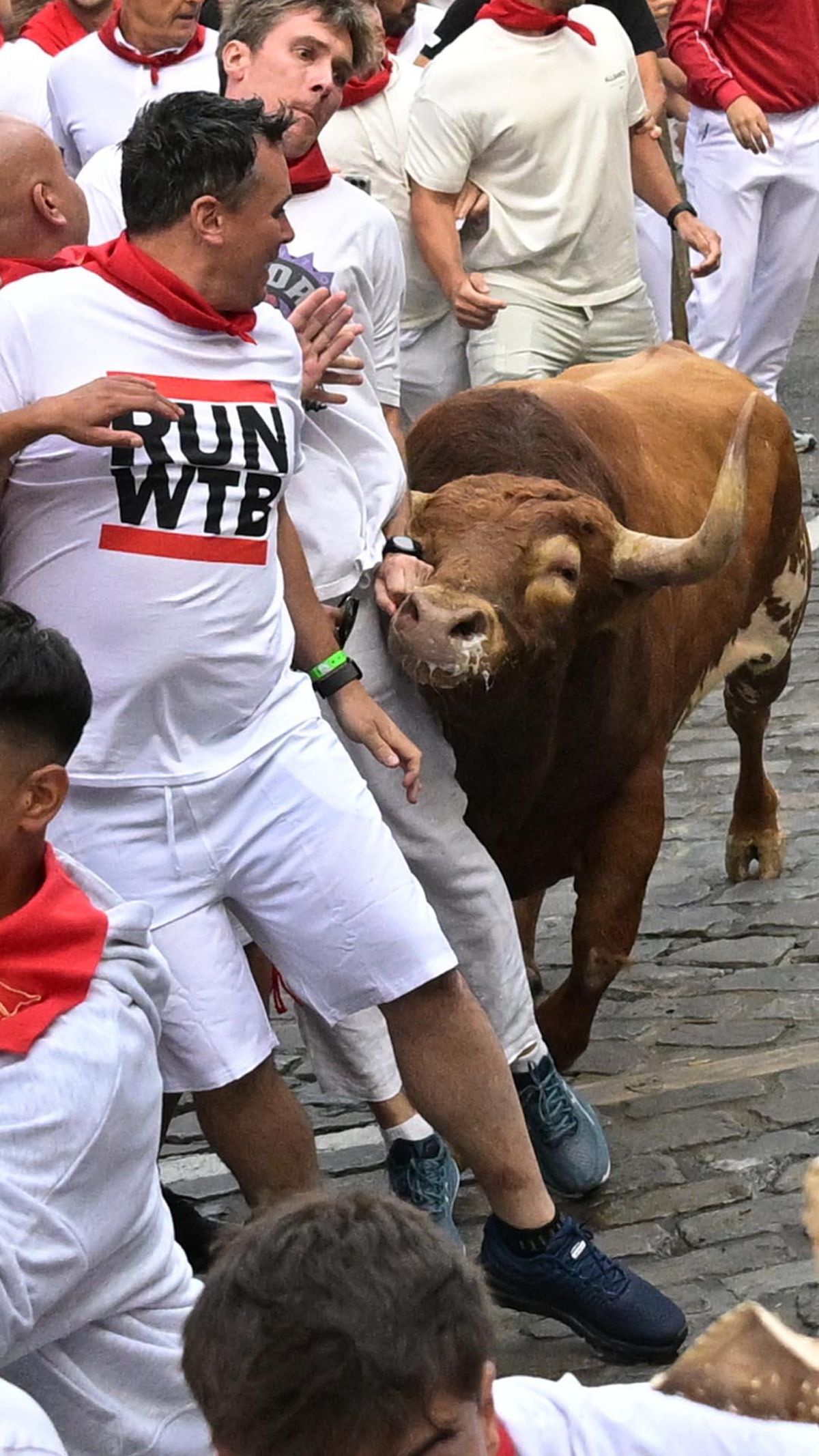 Quinto encierro de San Fermín con toros de Jandilla
