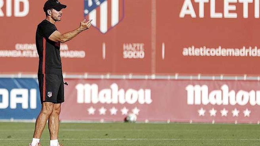 Diego Pablo Simeone en el entrenamiento del pasado miércoles.