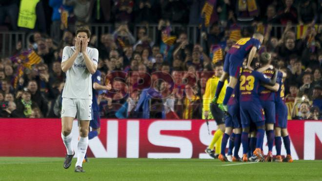 Partido de vuelta de octavos de final entre FC Barcelona, 3 - Chelsea, 0