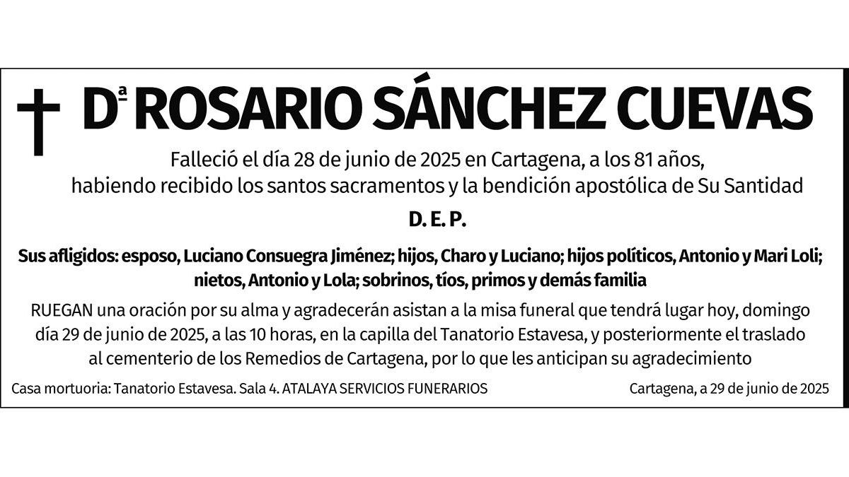 Dª Rosario Sánchez Cuevas