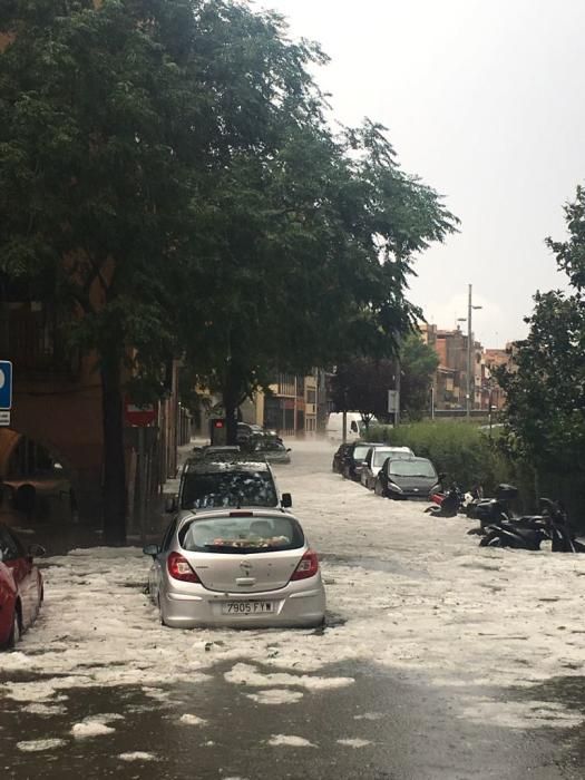 Tromba d'aigua a la ciutat de Girona