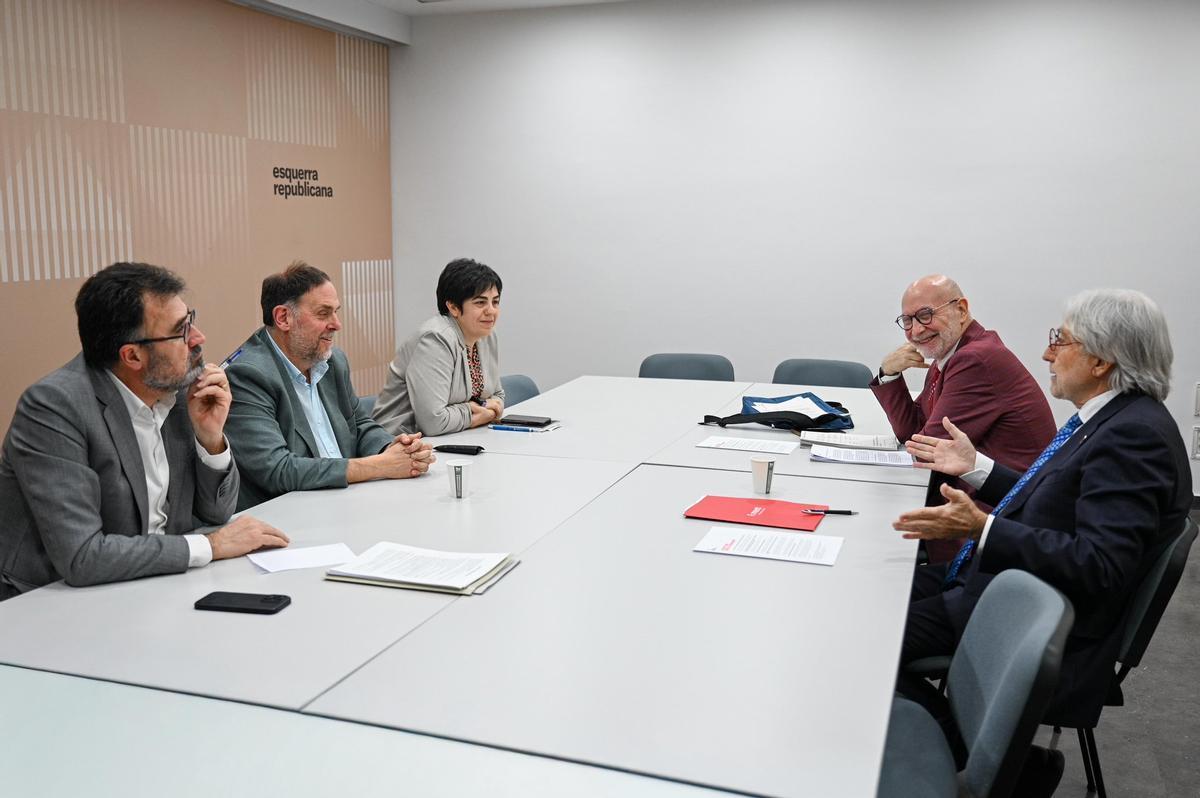 Reunió entre ERC y Foment del Treball para abordar el nuevo modelo de financiación.