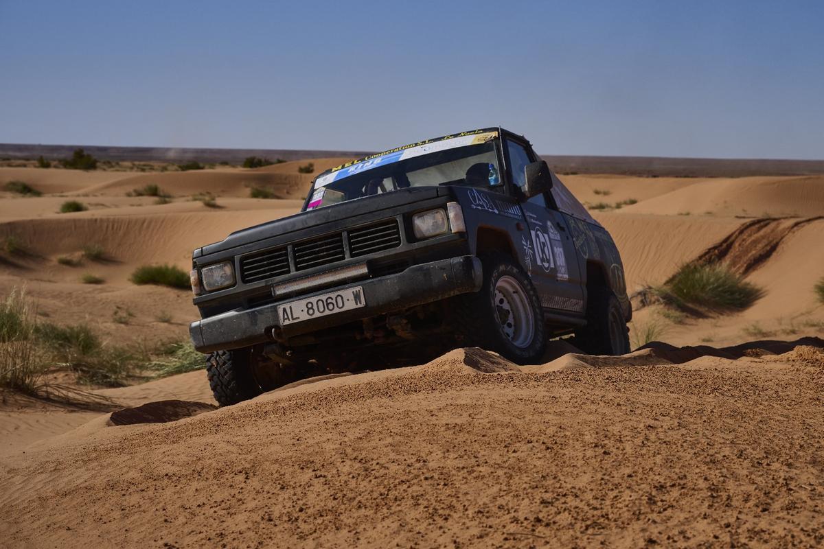 El coche del "Bad Company" durante la prueba.