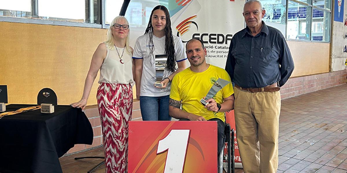 Berta Colomer i Toni Ponce guanyadors de la Lliga Catalana de natació adaptada