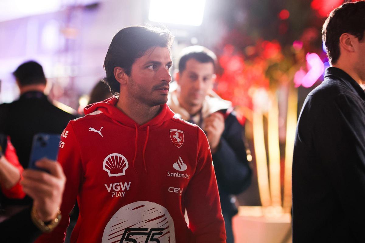 El piloto español de F-1 Carlos Sainz (Ferrari), en el GP de Las Vegas 2023.