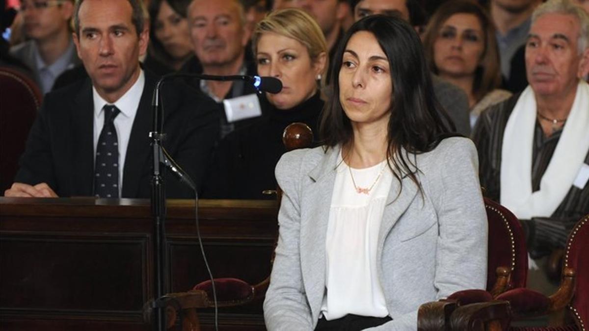 Raquel Gago declara en la Audiencia provincial de león, el miércoles.