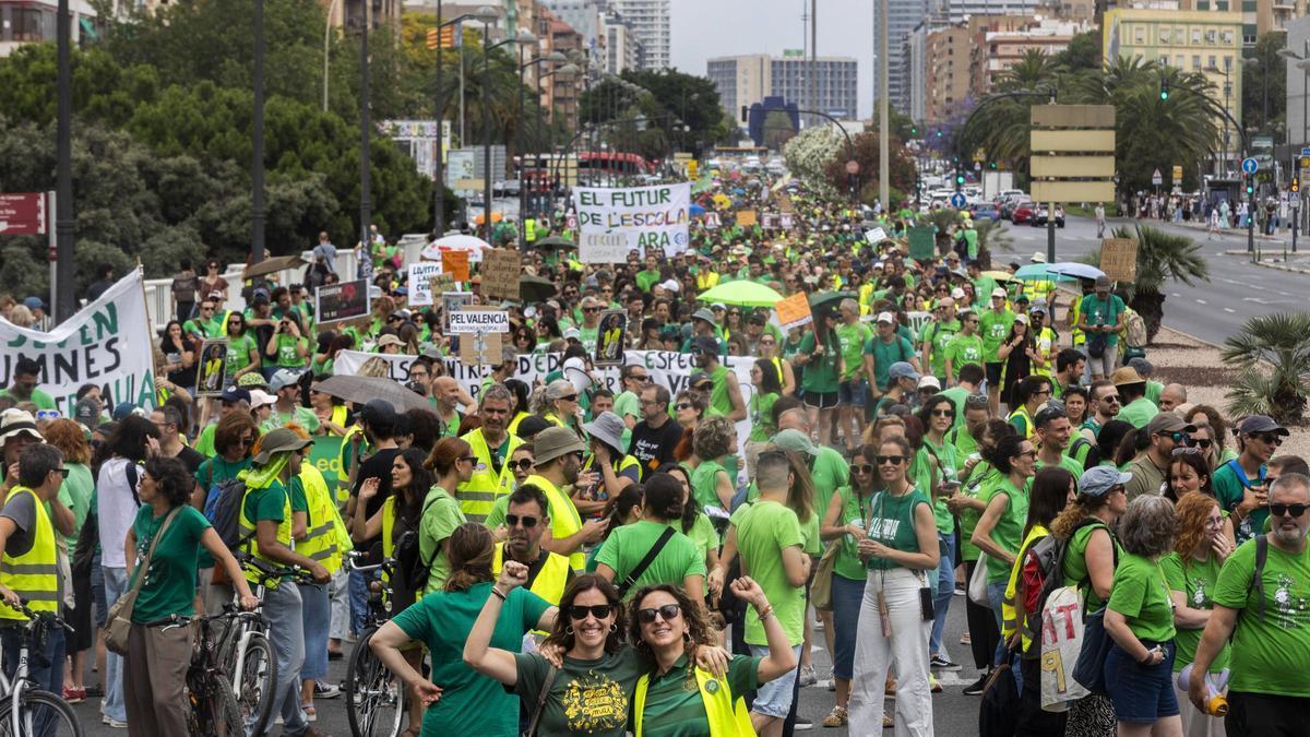 Una de las protestas del profesorado valenciano.