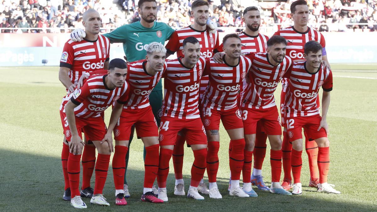 L'onze del Girona per al partit contra el València (1-0).