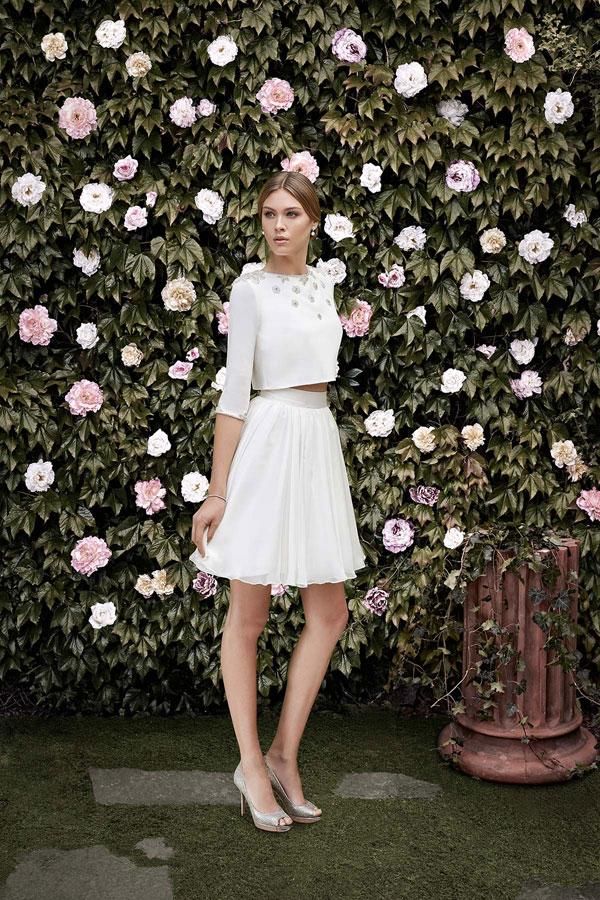 Vestidos de novia cortos: dos piezas
