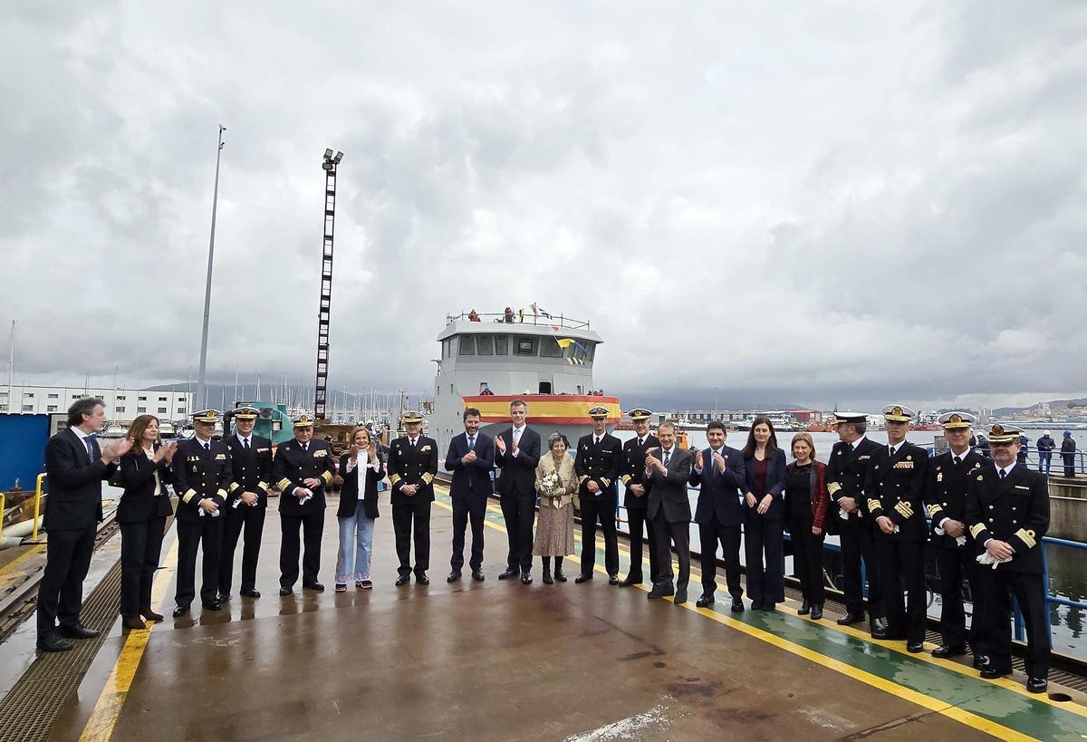 Botadura del «A22 Proserpina», en las instalaciones de Freire Shipyard en Vigo.