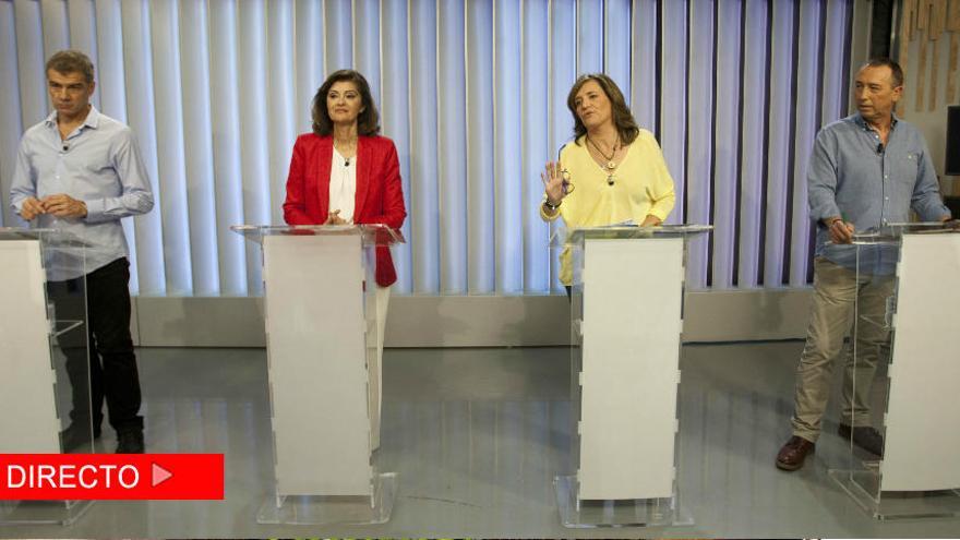 Los cuatro cabezas de lista, en el plató de Levante TV.