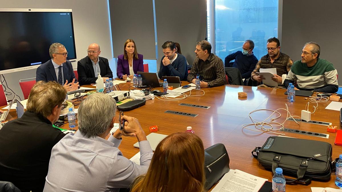 Reunión de la Mesa Sectorial en la sede del SMS este viernes.