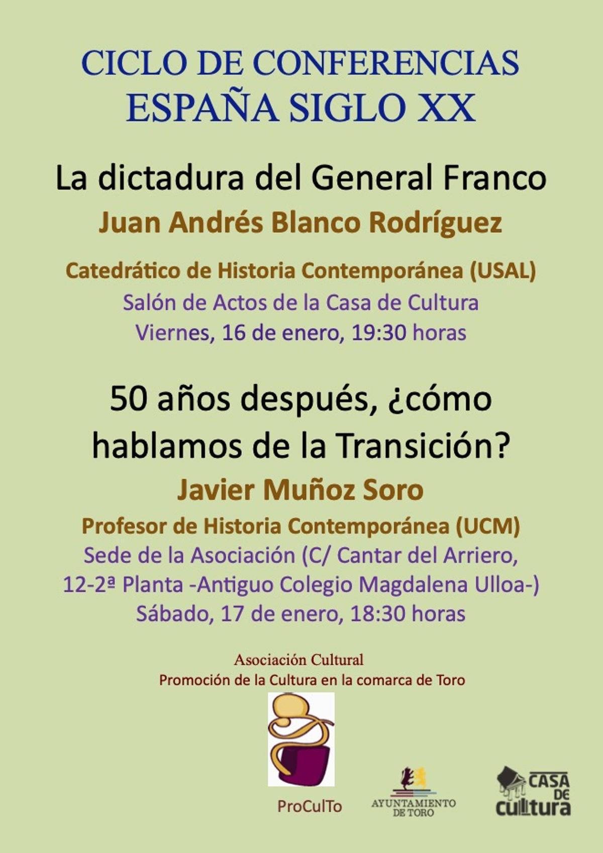 Cartel promocional del ciclo de conferencias organizado por ProCulto.