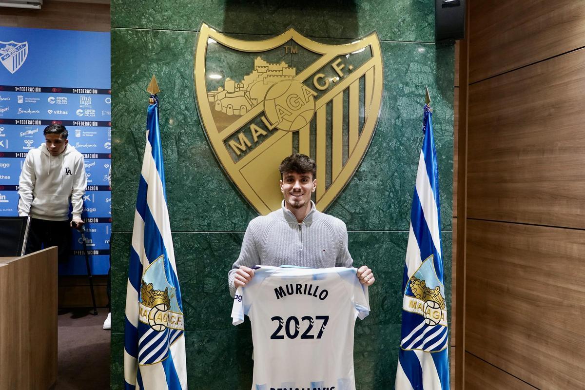 Presentación de Carlos López, Moussa, Murillo, Dani Lorenzo y Haitam, renovados con el Málaga CF