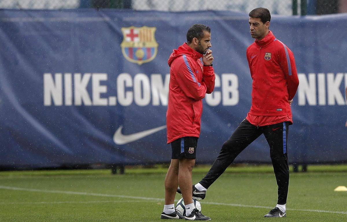 Camenforte López, preparador físico de Xabi Alonso en el Real Madrid, junto a Gerard López, en su etapa en el Barça.