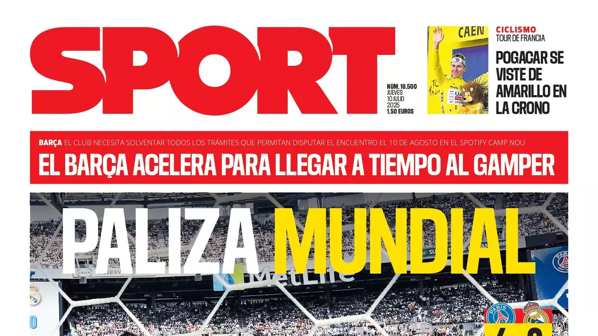 La portada de SPORT de hoy jueves, 10 de julio de 2025