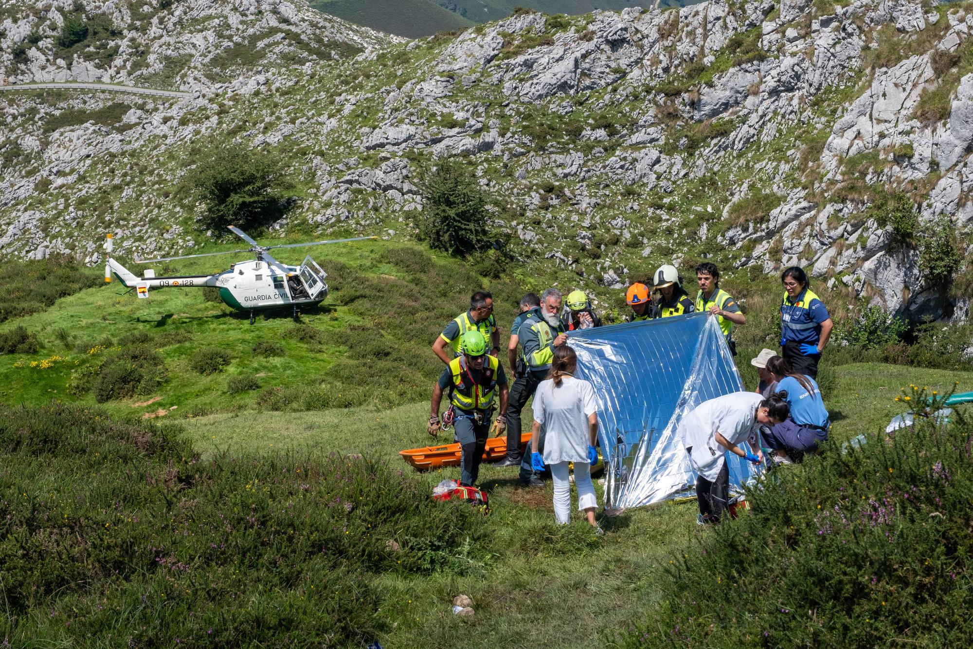 Grave accidente en Covadonga al despeñarse un autobús con niños que iba a los Lagos