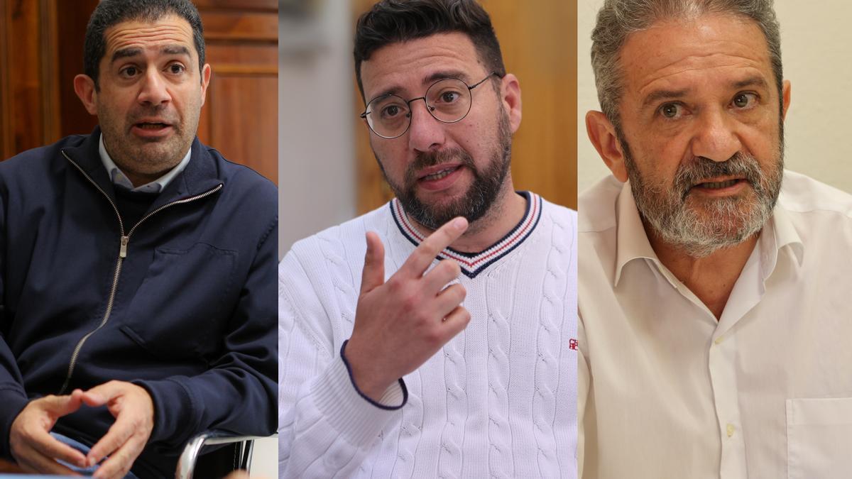 De izquierda a derecha, Toni Francés (PSOE), Àlex Cerraledo (Compromís) y Sergi Rodríguez (Guanyar).