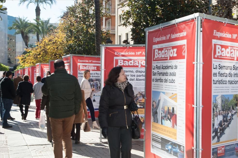 Exposición de portada del X aniversario de La Crónica de Badajoz