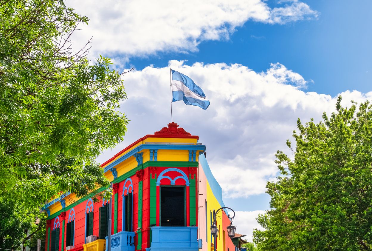 Edificio Caminito en el barrio de La Boca, Buenos Aires, Argentina.