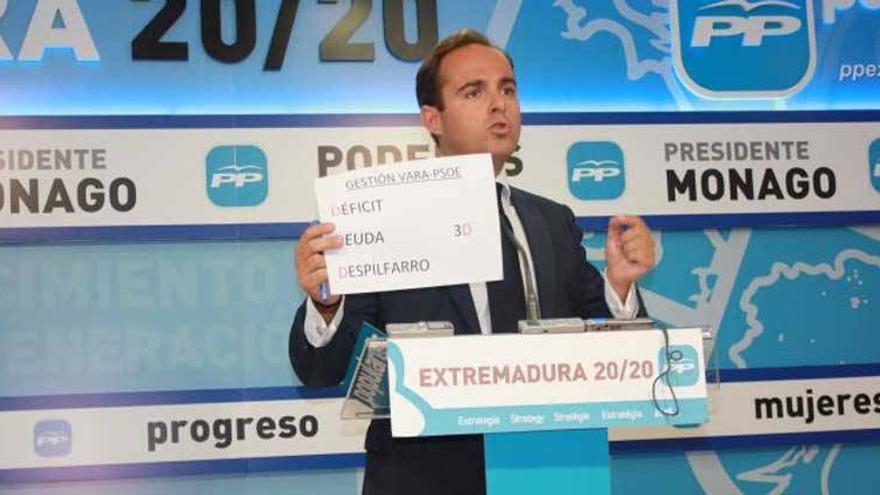 El PP afirma que el PSOE extremeño &quot;cotiza a la baja&quot; en estos momentos