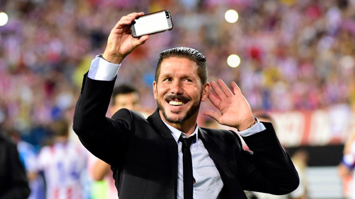 El 'Cholo' Simeone celebrando la Supercopa de España de 2014