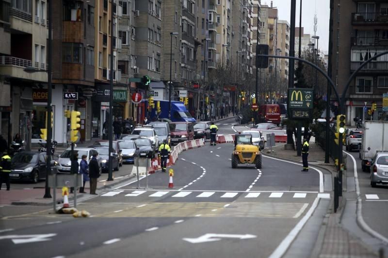 Corte de la avenida de Madrid de Zaragoza