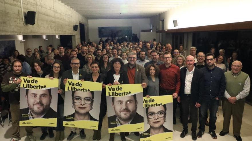 Els candidats d&#039;ERC a l&#039;acte de Torroella de Montgrí.