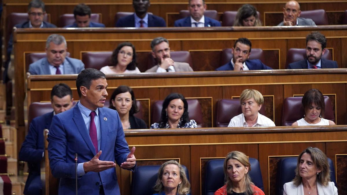 Pedro Sánchez en el debate del estado de la nación.