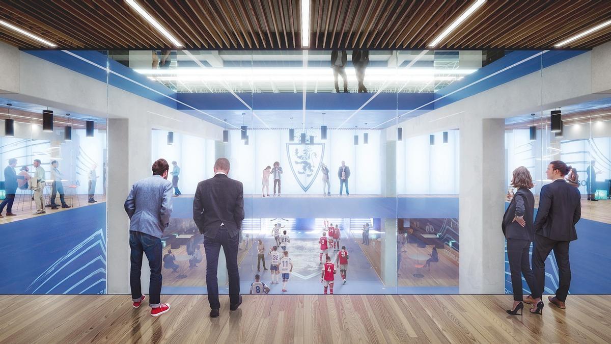 Simulación del interior del nuevo estadio de fútbol.