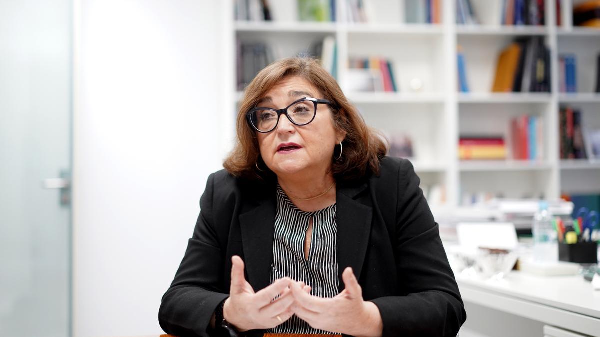 Marina Serrano, presidenta de Aelec, en un momento de la entrevista con EL PERIÓDICO